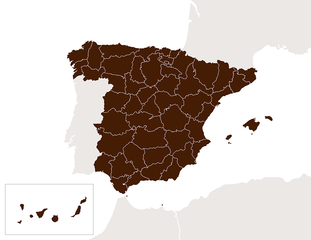 mapa distribución